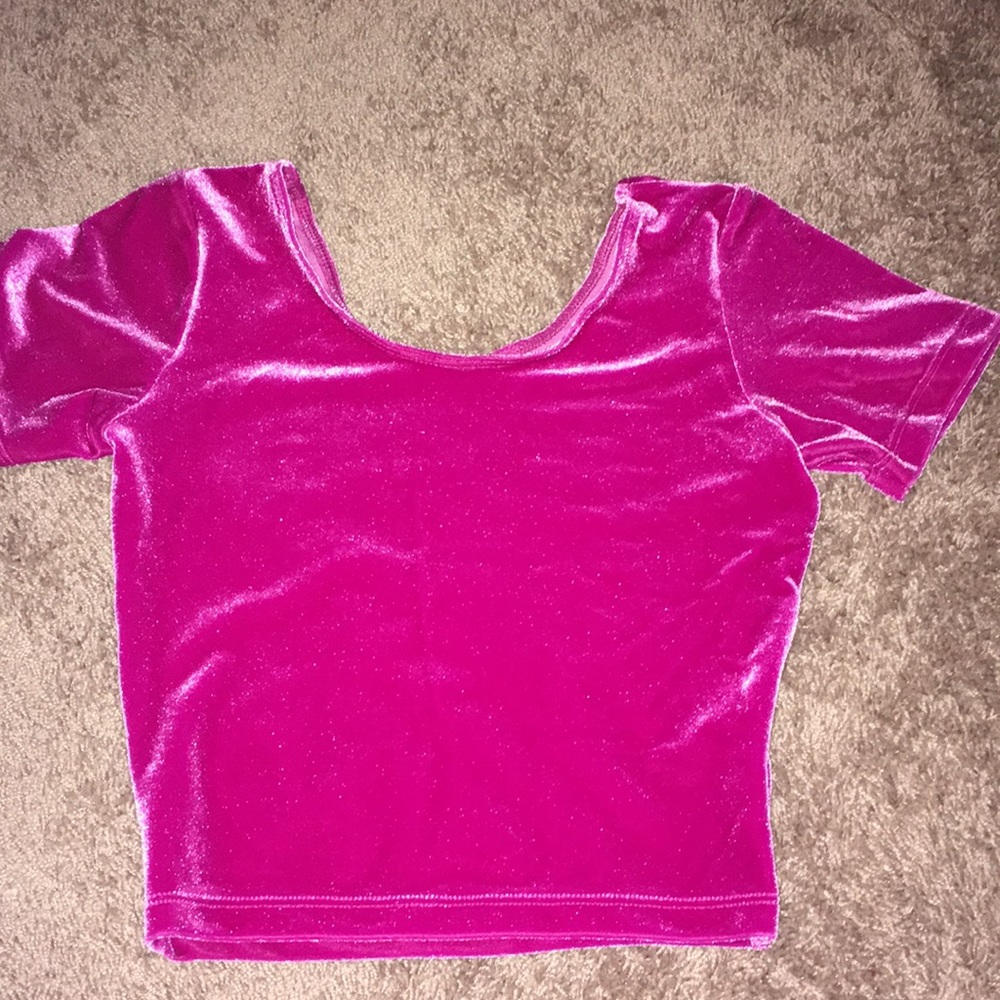 Forever 21 velvet pink crop top.